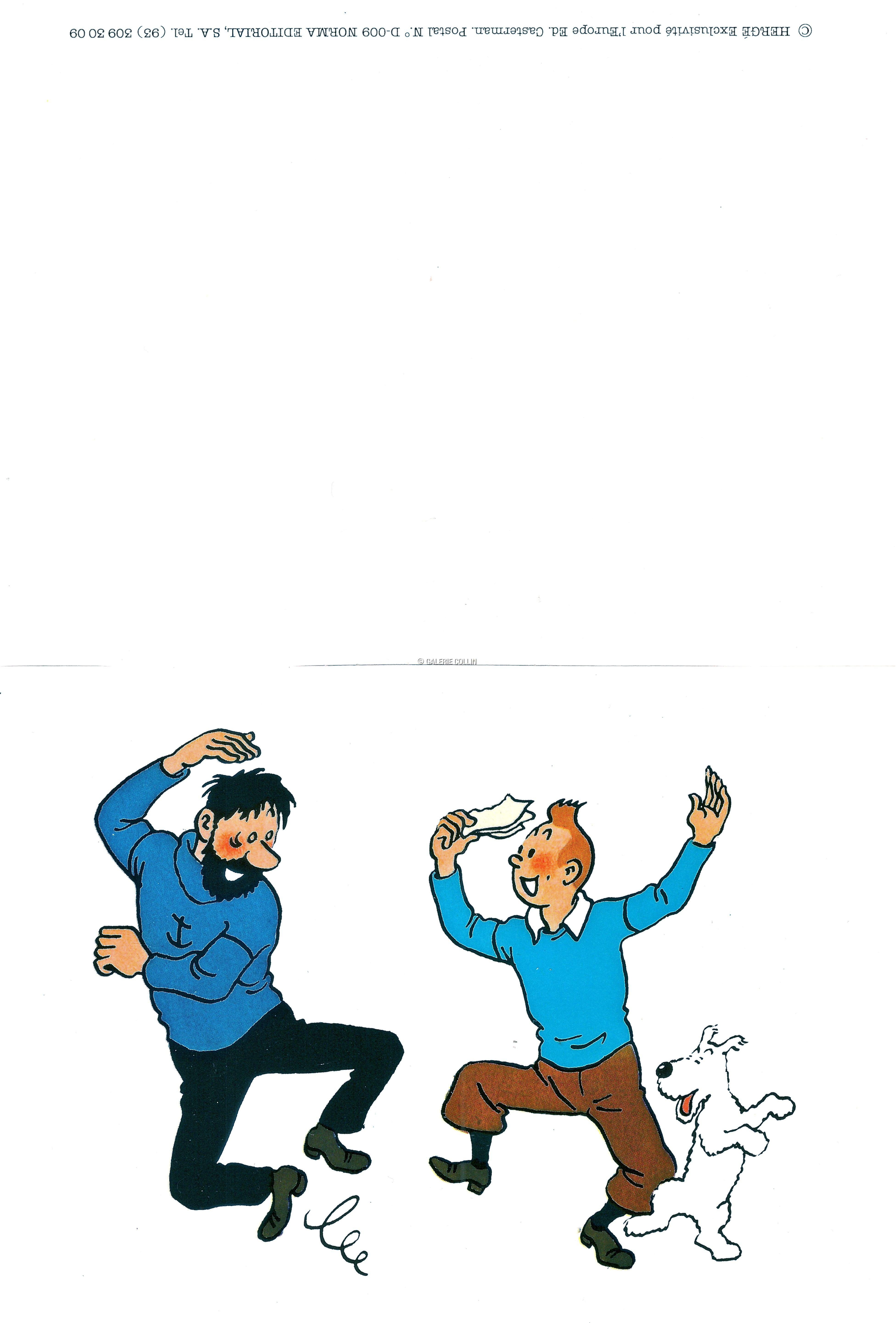 Herge Tintin Cie Euphoriques Carte Double