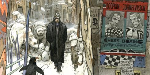 Bilal "Chess boxing"album froid équateur / affiche édition d'art