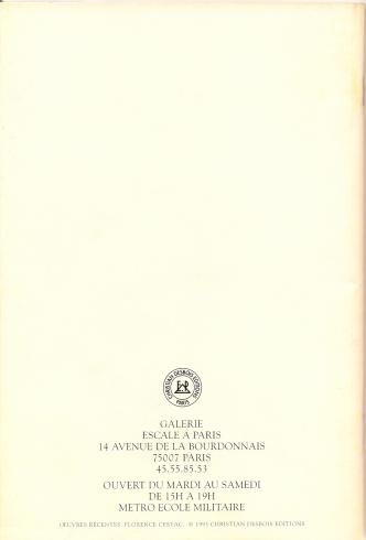 CESTAC . Catalogue d'expo "Oeuvres récentes, 1993"