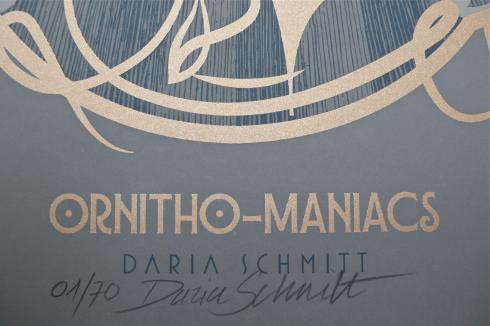 Daria Schmitt . Sérigraphie "Ornithomaniacs"(Variant)numérotée signée 100ex