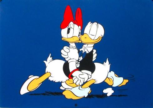DISNEY . Sérigraphie "Couple Donald et Daisy"