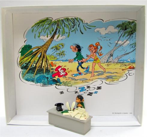 FRANQUIN . Pixi figurine "Gaston à son bureau"(1ère version)