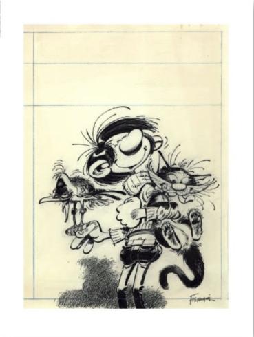 Franquin • Affiche édition d'art - Étude de couverture Gaston “Le cas Lagaffe”