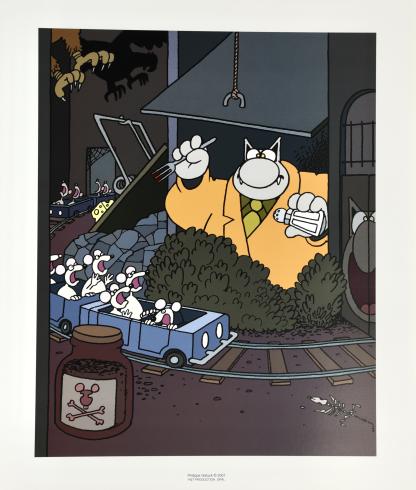 Geluck  .Affiche édition d'art   série le chat