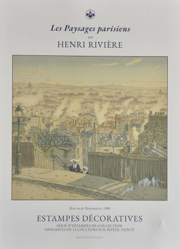 Henri RIVIERE -Affiche éditiond'art "Paris vu de Montmartre 1900"