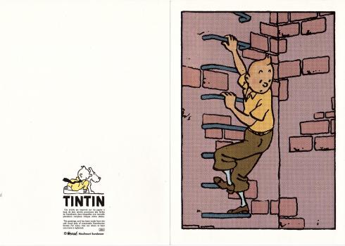 HERGÉ . Carte Double "Tintin "