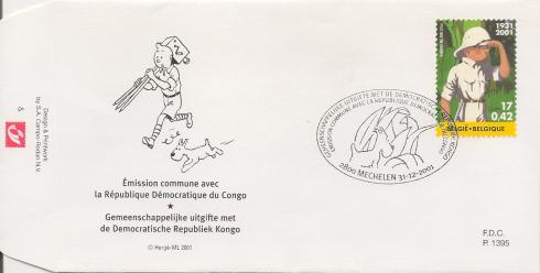 HERGÉ . Enveloppe "Congo-Mechelen" Petit format