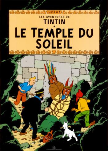 HERGÉ . TINTIN Affiche "Couverture Le Temple du Soleil"