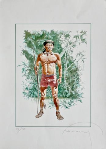 Hermann affiche "Indien d'Amazonie"numérotée signée 150ex.