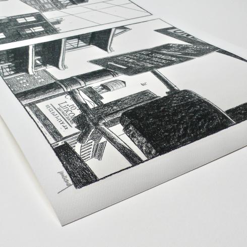Juillard-Estampe " New-York Paris"  grand format panoramique- Numérotée signée 25ex.