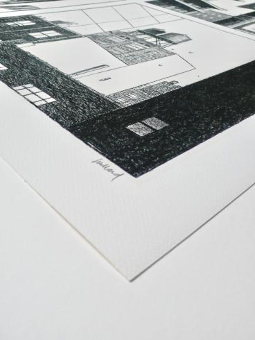 Juillard-Estampe "New-York... Paris  "  grand format carré- Numéroté et signé à 25ex.