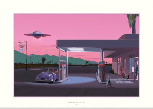 Laurent Durieux-Mirages on Area 51 – 1 -Affiche édition d'art