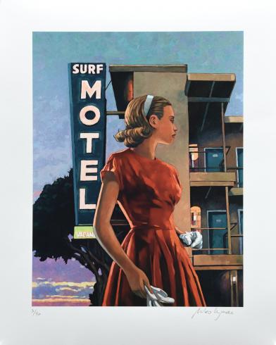 Miles HYMAN • Estampe pigmentaire "Surf Motel" - Signée, limitée et numérotée