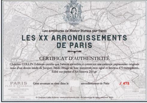 Tardi . Tirage de luxe"Nestor Burma VIIème arrondissement".