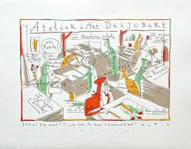 AVRIL . Lithographie "Atelier d'art Desjoubert" signée