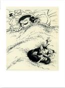 Franquin • Affiche édition d'art - Étude de couverture “Gaston, le chat et la sieste”