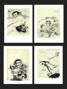 Franquin-Gaston Lagaffe-Série de 4 images format 40x30cm