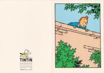 HERGÉ . Carte double "Tintin au dessus du mur"
