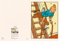 HERGÉ . Carte Double "Tintin escalier"