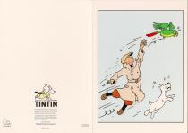 HERGÉ . Carte Double "Tintin et le perroquet"