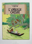 HERGÉ . Tintin Sérigraphie "L'Oreille Cassée"
