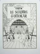 HERGÉ . Tintin Sérigraphie N/blc "Le Sceptre d'Ottokar"