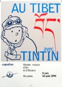 HERGÉ . TINTIN - Affiche d'expo "Au Tibet avec Tintin" 1994