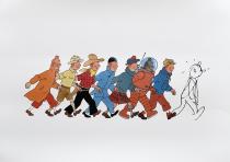 HERGÉ. Affche "Les aventures de Tintin"