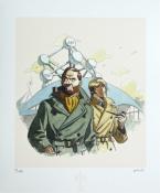 Juillard . Affiche édition d'art "Blake & Mortimer Atomium 58" numérotée signée 199ex