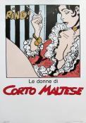 CORTO . Affiche 100x70 "Le Done di Corto Maltèse"