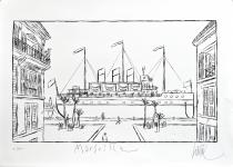 Loustal.Rare sérigraphie "le port Marseille" E.A signée