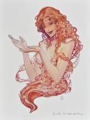 Manara - Affiche "Sirène Rouge" signée