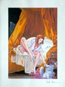 Manara. Affiche édition d'art " Hommage à Fragonard".  signée