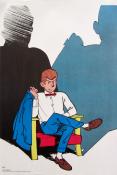 TILLIEUX . Affiche "Gil Jourdan dans son fauteuil"